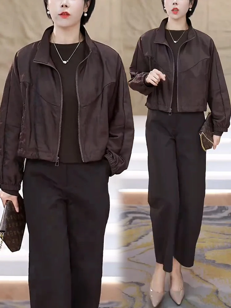 Модная женская свободная укороченная куртка-жакет с воротником-стойкой, длинными рукавами, повседневная, комфортная, для весны и осени, новинка
Модная женская свободная укороченная куртка-жакет с воротником-стойкой, длинными рукавами, повседневная, комфортная, для весны и осени, новинка