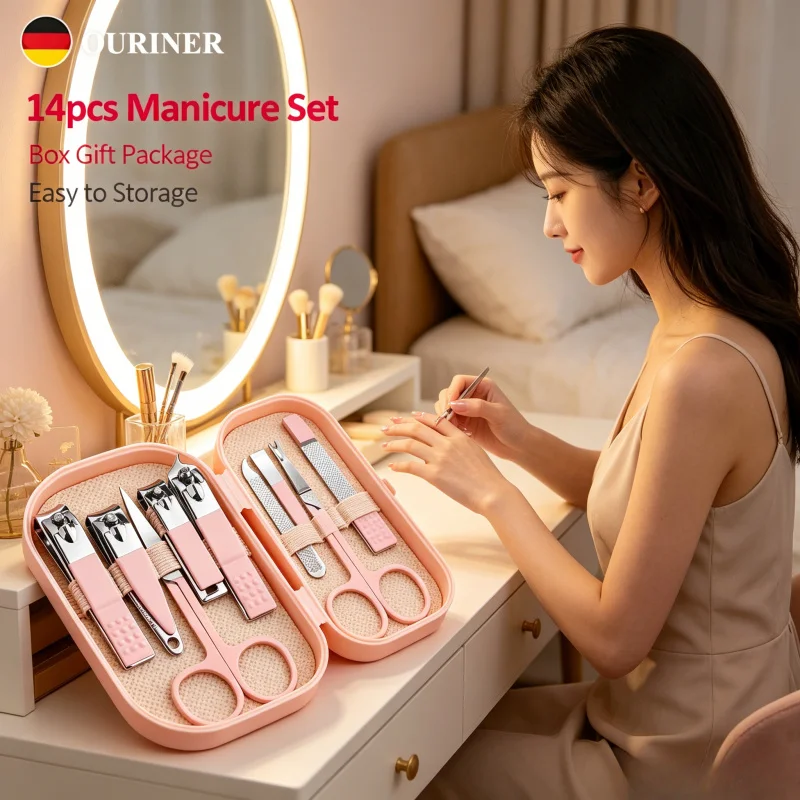 14Pcs Deluxe Stainless Steel Manicure Pedicure Set Pink Blue, Nail Clippers Scissors Ear Spoon Tools for Men Women
14Pcs Deluxe Stainless Steel Manicure Pedicure Set Pink Blue, Nail Clippers Scissors Ear Spoon Tools for Men Women