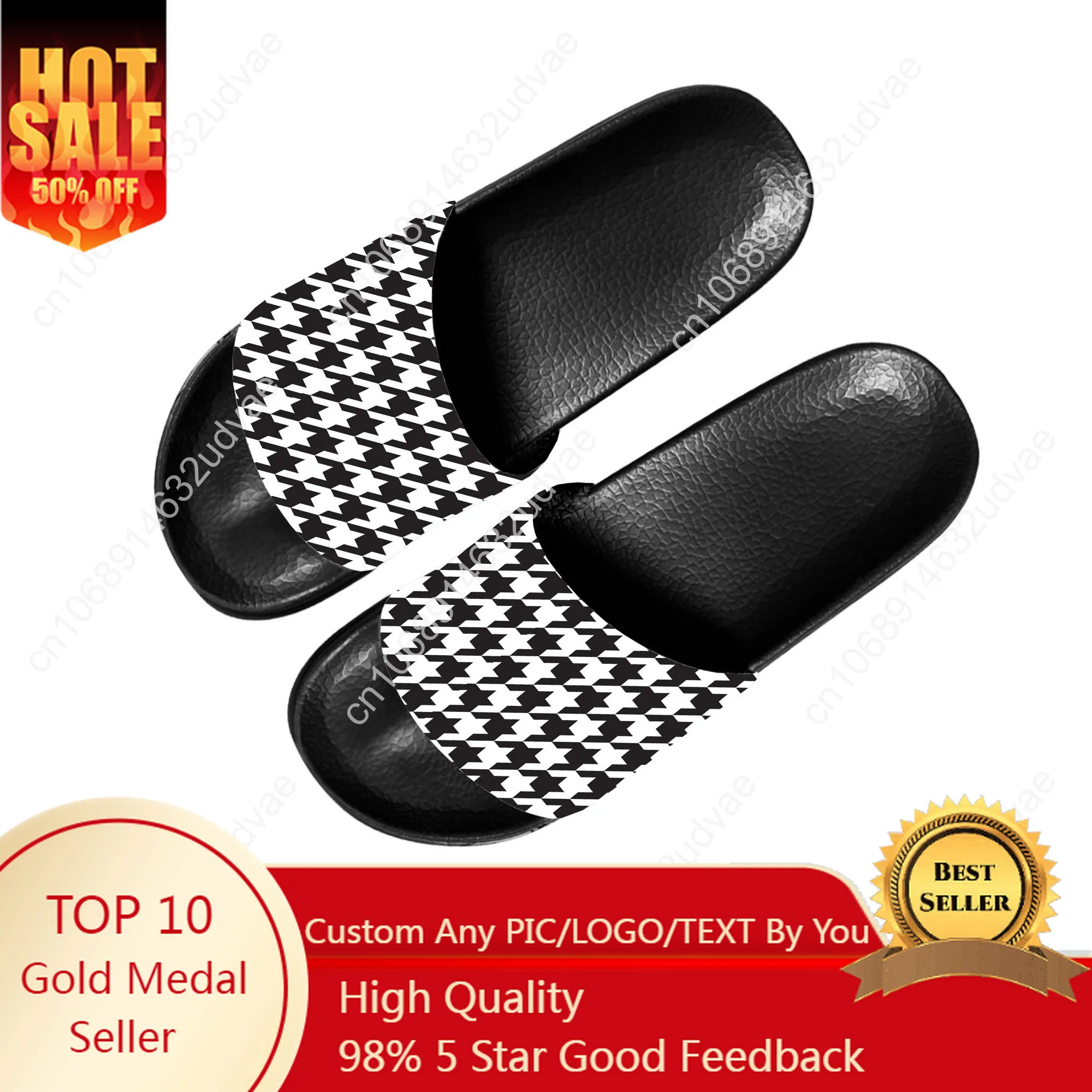 Houndstooth Pattern Slippers Home Customized Water Shoes Men Women Teenagers Beach Sandals That Can Be Worn Outside
Houndstooth Pattern Slippers Home Customized Water Shoes Men Women Teenagers Beach Sandals That Can Be Worn Outside