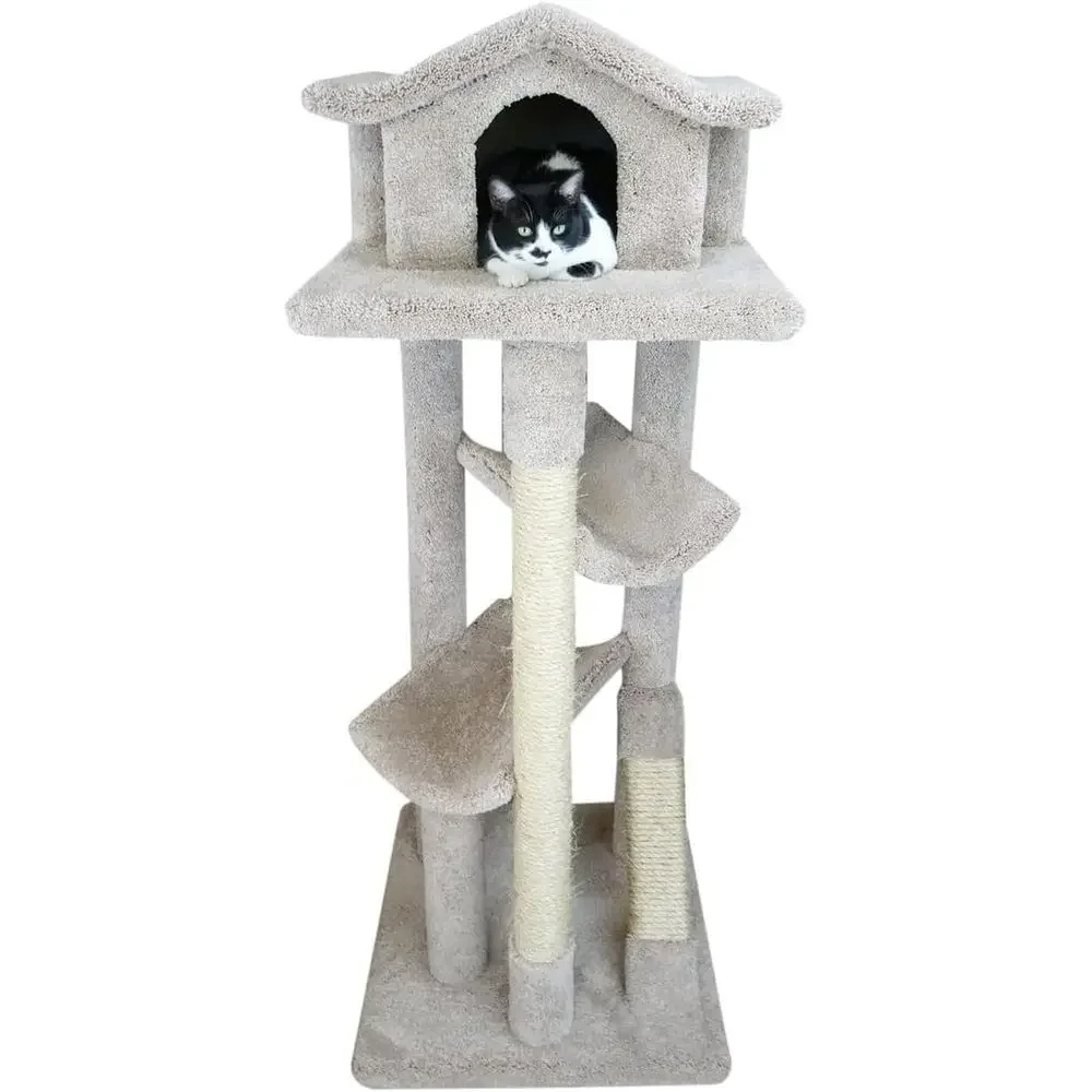 Large Cat Tree with Multiple Sturdy Levels, Scratching Posts, Beige - 24 x 24 x 67
Large Cat Tree with Multiple Sturdy Levels, Scratching Posts, Beige - 24 x 24 x 67