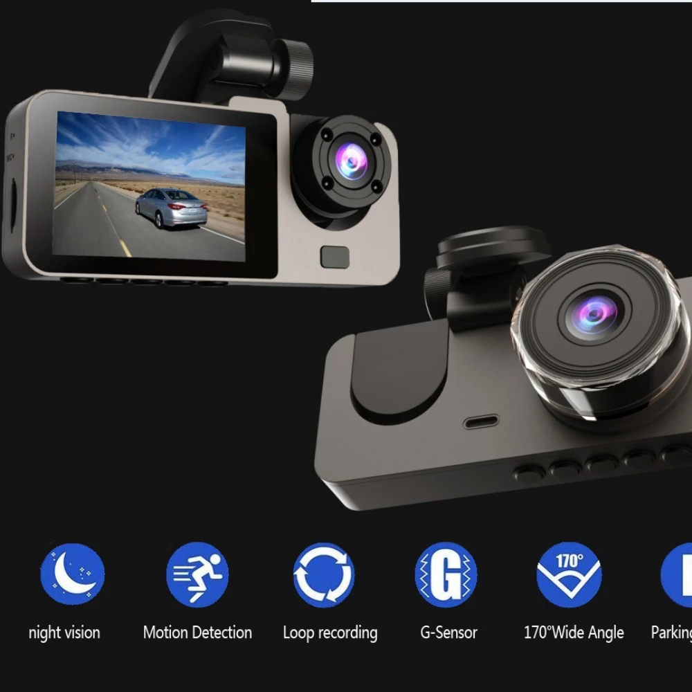 3CH Front Rear Interior Dash Cam 1080P Full HD WiFi Night Vision G-Sensor Loop Recording Parking Monitor with 24H Surveillance
3CH Front Rear Interior Dash Cam 1080P Full HD WiFi Night Vision G-Sensor Loop Recording Parking Monitor with 24H Surveillance
