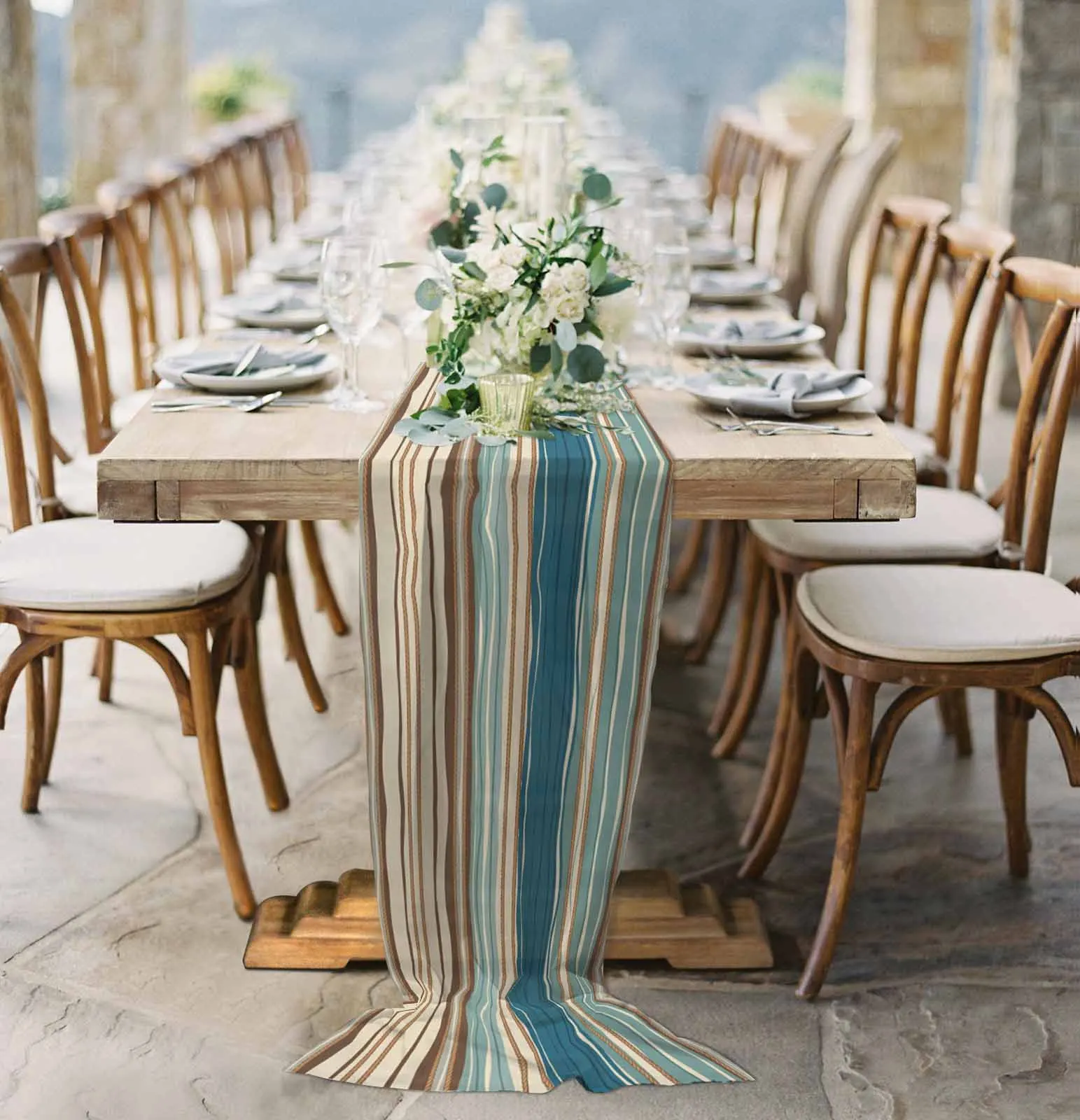 Simple Bohemian Stripe Color Block Sheer Chiffon Table Runner Wedding Party Birthday Tulle Voile Tablecloth
Simple Bohemian Stripe Color Block Sheer Chiffon Table Runner Wedding Party Birthday Tulle Voile Tablecloth