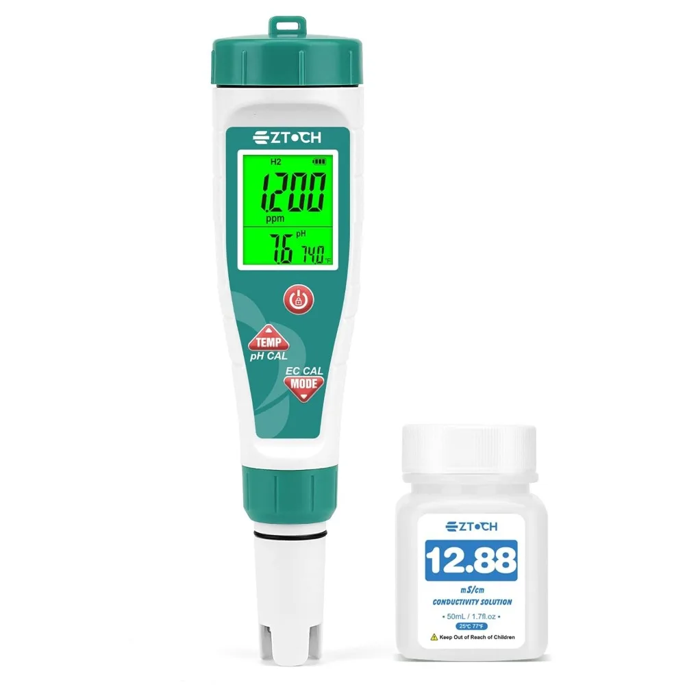 7 in 1 Salinity pH ORP H2 TDS EC Temperature Meter for Pool Drinking and Hydroponic Water
7 in 1 Salinity pH ORP H2 TDS EC Temperature Meter for Pool Drinking and Hydroponic Water