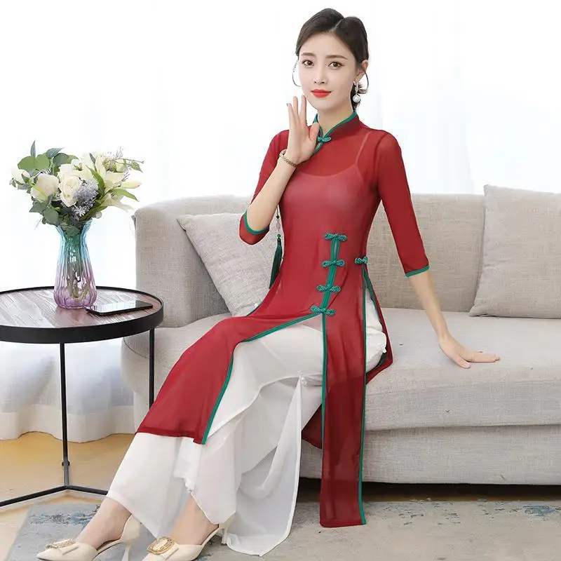 2024 Китайский qipao Вьетнам aodai женский традиционный комплект платья и брюк шифоновый халат и брюки костюм женское восточное платье комплект a76
2024 Китайский qipao Вьетнам aodai женский традиционный комплект платья и брюк шифоновый халат и брюки костюм женское восточное платье комплект a76
