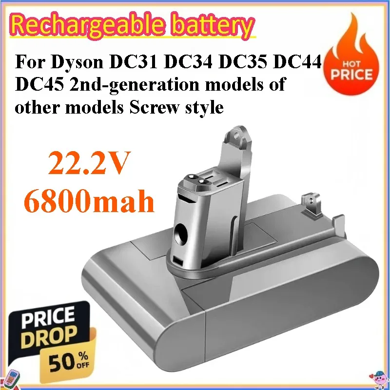 22.2V 6800mah Screw type for Dyson DC31 DC34 DC35 DC44 DC45 2nd-generation Models of Other Models
22.2V 6800mah Screw type for Dyson DC31 DC34 DC35 DC44 DC45 2nd-generation Models of Other Models