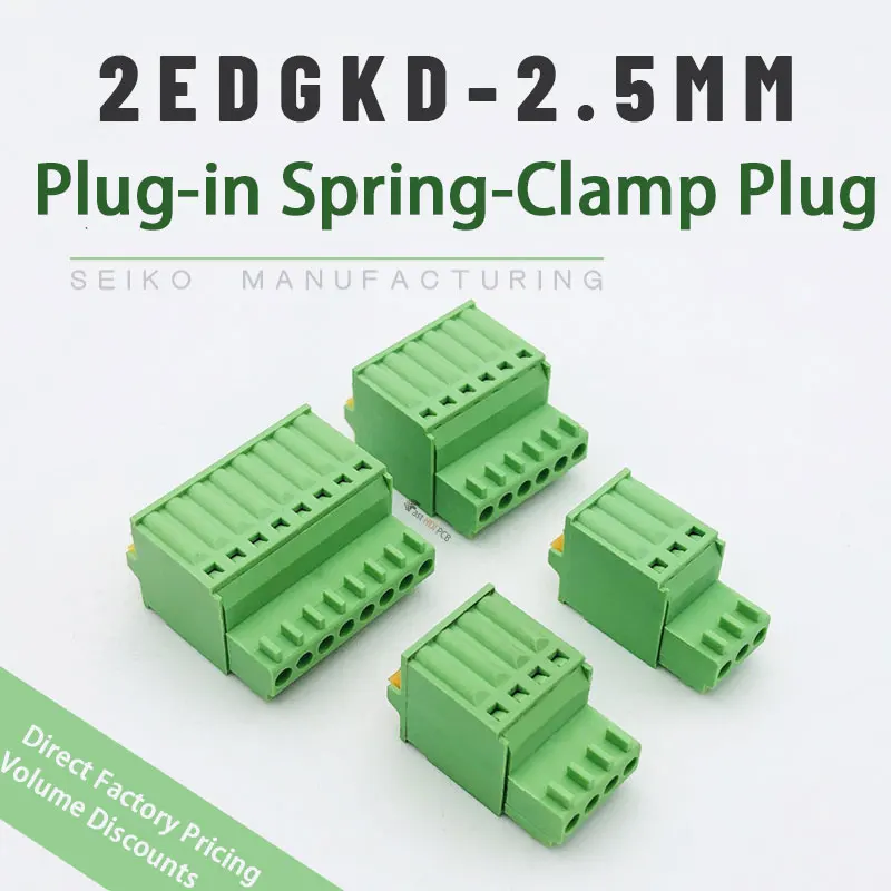 【Пружинная Загрузка】Клеммный блок PCB 2.5мм 2-24P (2EDGKD) / Безвинтовой зажим 125В/4А / Контакт лужёной меди ПА66 V0
【Пружинная Загрузка】Клеммный блок PCB 2.5мм 2-24P (2EDGKD) / Безвинтовой зажим 125В/4А / Контакт лужёной меди ПА66 V0