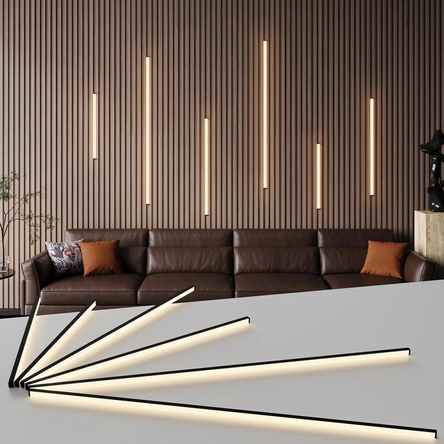 6pcs Slat Wall Lights, 3000K Warm White LED Touch Dimmable Strip for Wood Panels, Headboard, Staircase
6pcs Slat Wall Lights, 3000K Warm White LED Touch Dimmable Strip for Wood Panels, Headboard, Staircase