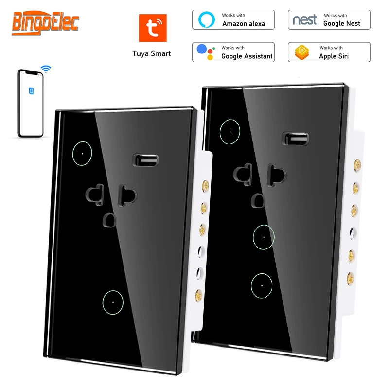 Bingoelec Tuya WiFi Switch Socket with USB,American Standard Glass Panel 1/2 touch Smart Light Switches works Alexa Google home
Bingoelec Tuya WiFi Switch Socket with USB,American Standard Glass Panel 1/2 touch Smart Light Switches works Alexa Google home