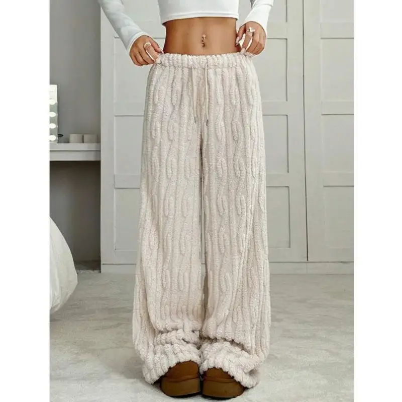 Новые женские брюки с высокой талией, широкими штанинами и пушистой текстурой, однотонные, с эластичным поясом на шнурке, из микроэластичного ацетатного волокна Ciwalk Sle
Новые женские брюки с высокой талией, широкими штанинами и пушистой текстурой, однотонные, с эластичным поясом на шнурке, из микроэластичного ацетатного волокна Ciwalk Sle