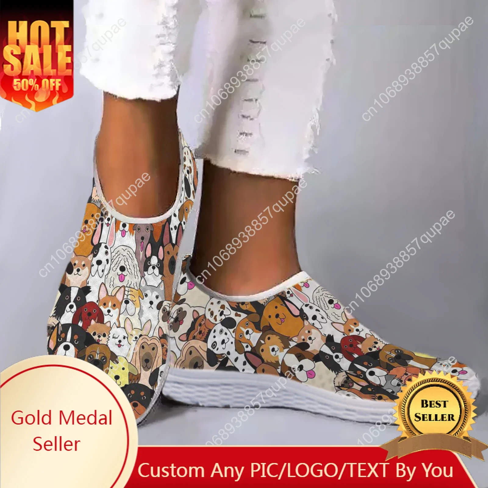 Lovely Cartoon Dog Design Mesh High Quality Sneakers Women Men Teenager Casual Fashion Custom Made Tennis Flat Couple Shoes
Lovely Cartoon Dog Design Mesh High Quality Sneakers Women Men Teenager Casual Fashion Custom Made Tennis Flat Couple Shoes