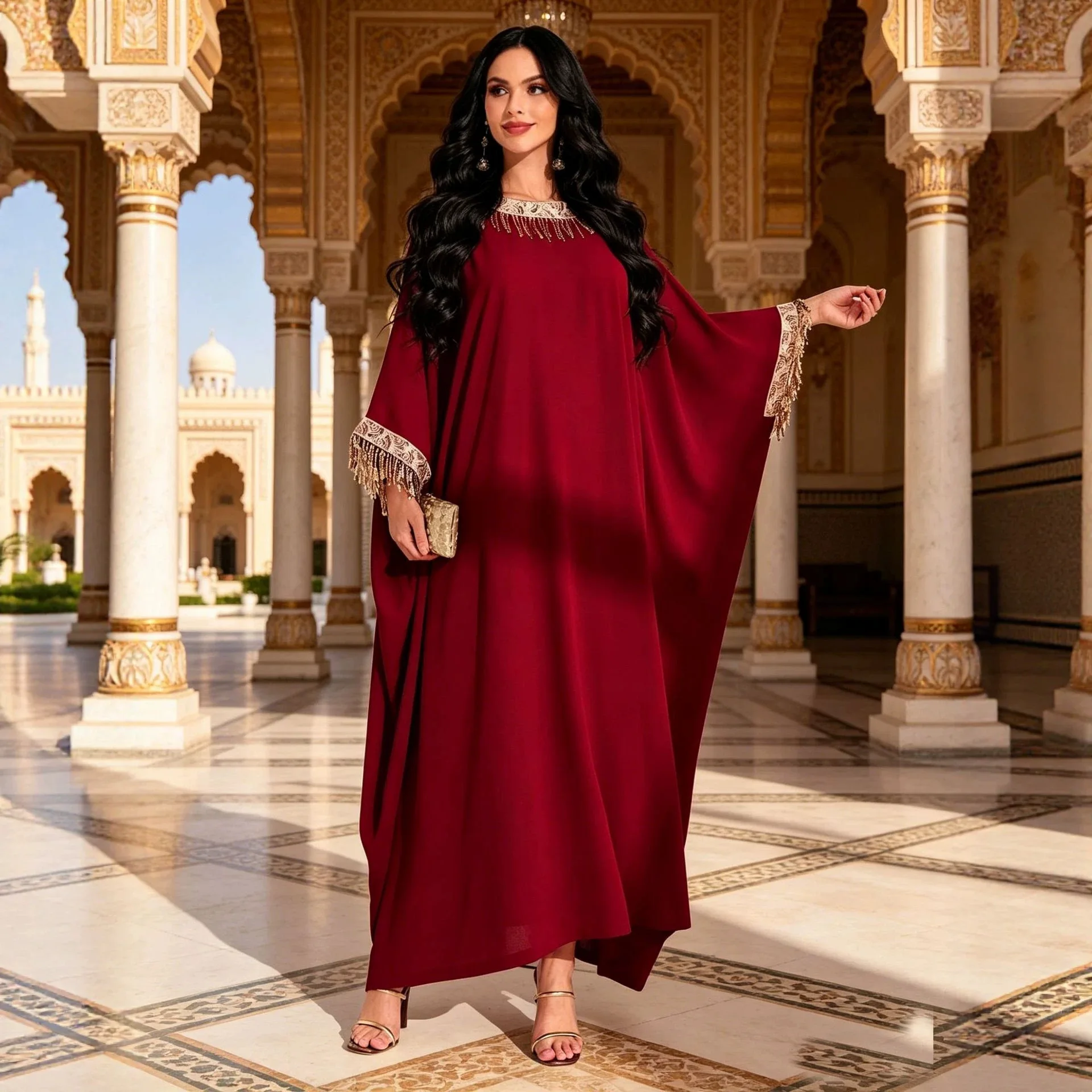 Sequin Tassel Dress Luxurious Elegant Women's Loose Plus Size Long Dress In Multiple Colors Ramadan Dubai Luxury Islam Elegant
Sequin Tassel Dress Luxurious Elegant Women's Loose Plus Size Long Dress In Multiple Colors Ramadan Dubai Luxury Islam Elegant