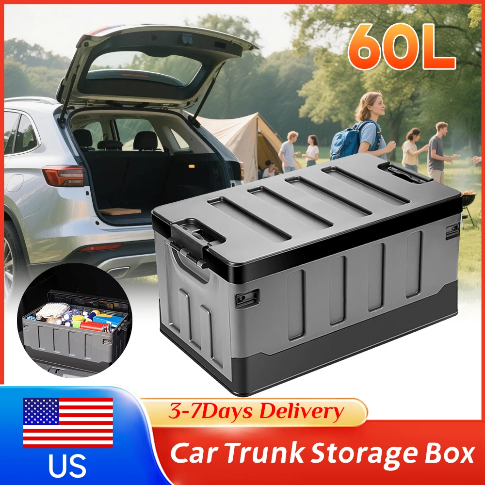 60L Car Trunk Storage Box Foldable Waterproof Camping Organizer with Lid Handles for SUV Outdoor Household Stowing Tidying Case
60L Car Trunk Storage Box Foldable Waterproof Camping Organizer with Lid Handles for SUV Outdoor Household Stowing Tidying Case