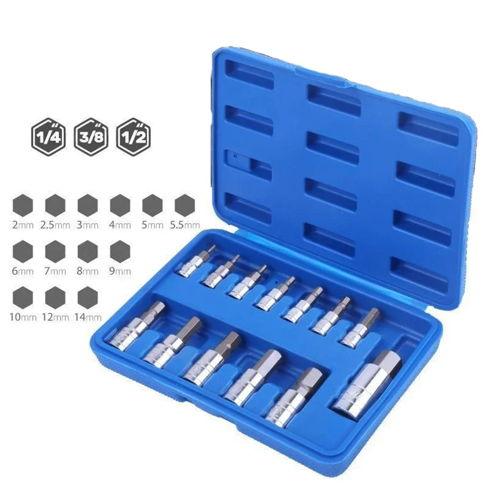 13pcs Hex Bit Socket Set 1/4” 3/8” 1/2” Drive Screwdriver Bit 2-14mm Impact Socket Hex Screwdriver Bits Socket Hand Tools
13pcs Hex Bit Socket Set 1/4” 3/8” 1/2” Drive Screwdriver Bit 2-14mm Impact Socket Hex Screwdriver Bits Socket Hand Tools