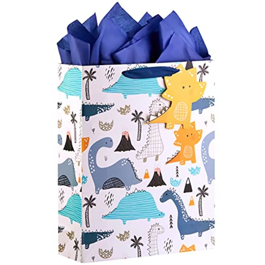 Extra Large Dinosaur Gift Bag with Tissue Paper and Gift Tag, 15.7x12.6x5.7 Inch, Ribbon Handles, Boys Party Supplies
Extra Large Dinosaur Gift Bag with Tissue Paper and Gift Tag, 15.7x12.6x5.7 Inch, Ribbon Handles, Boys Party Supplies