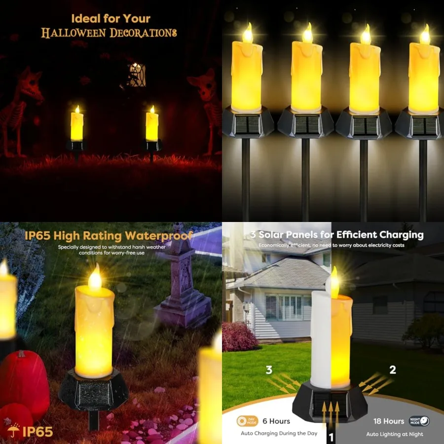 Solar Candles Outdoor Waterproof, Realistic Flickering Flames LED Candles with IP65 High Rating Waterproof, Suitable for Lawn,
Solar Candles Outdoor Waterproof, Realistic Flickering Flames LED Candles with IP65 High Rating Waterproof, Suitable for Lawn,