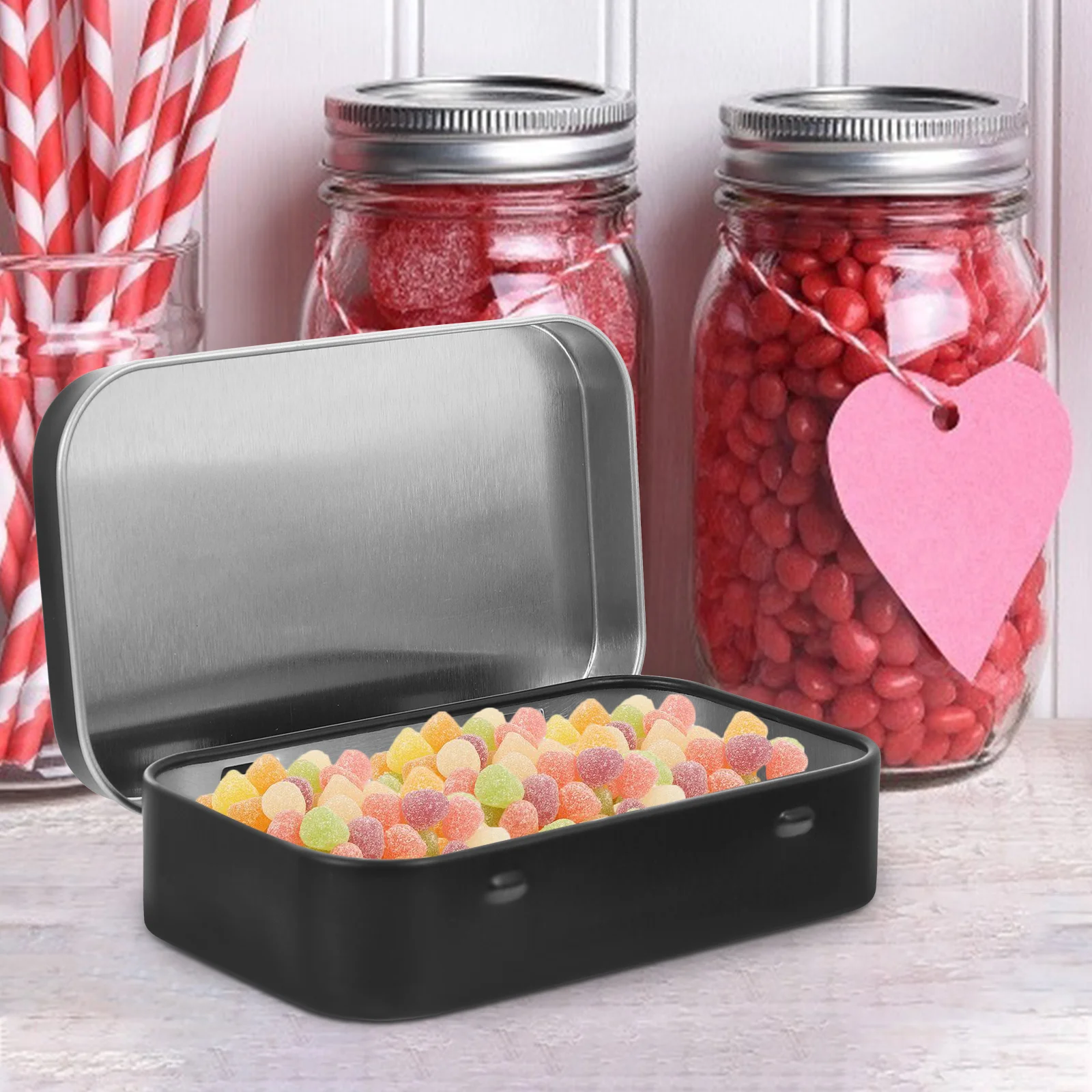 6pcs Black Tinplate Storage Boxes Hinges Lid Design Gift Snacks Jewelry Small Items Rectangular Containers Food Sweets Holder
6pcs Black Tinplate Storage Boxes Hinges Lid Design Gift Snacks Jewelry Small Items Rectangular Containers Food Sweets Holder