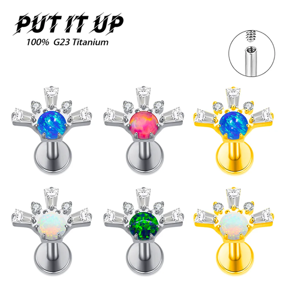 PUTITUP F136 Titanium Alloy New Trend Zirconia Sun Opal Stud Earrings Fashion Ear Cartilage Lip Studs Body Piercing Jewellery
PUTITUP F136 Titanium Alloy New Trend Zirconia Sun Opal Stud Earrings Fashion Ear Cartilage Lip Studs Body Piercing Jewellery