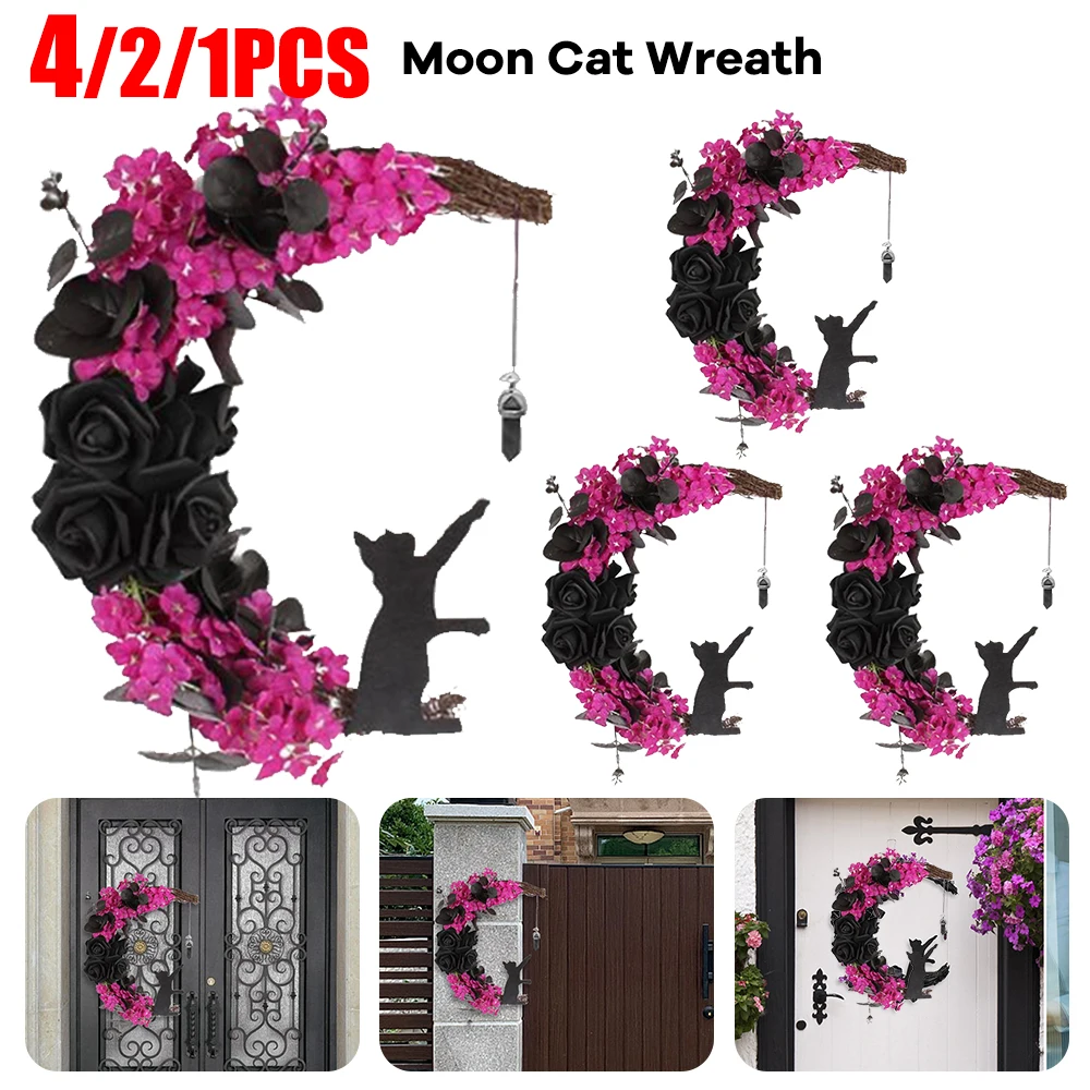 4-1pcs Halloween decoration Moon Cat Wreath Gothic Wreath Handmade Hanging Room Door Wedding Artificial Flowers Decor
4-1pcs Halloween decoration Moon Cat Wreath Gothic Wreath Handmade Hanging Room Door Wedding Artificial Flowers Decor