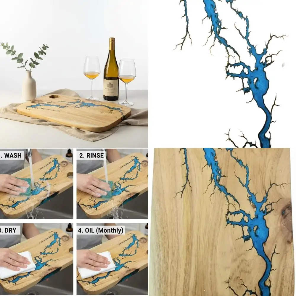 Handcrafted 16x10.5 Blue Acacia Fractal Lightning Charcuterie Board
Handcrafted 16x10.5 Blue Acacia Fractal Lightning Charcuterie Board