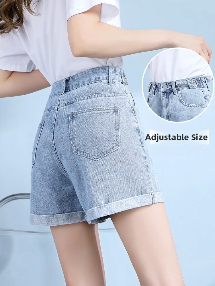 High Waist Wide Leg Short Jeans Women's Summer Thin Cotton Polyester Blend Anti-Wrinkle Fashionable Student Hot Pants
High Waist Wide Leg Short Jeans Women's Summer Thin Cotton Polyester Blend Anti-Wrinkle Fashionable Student Hot Pants