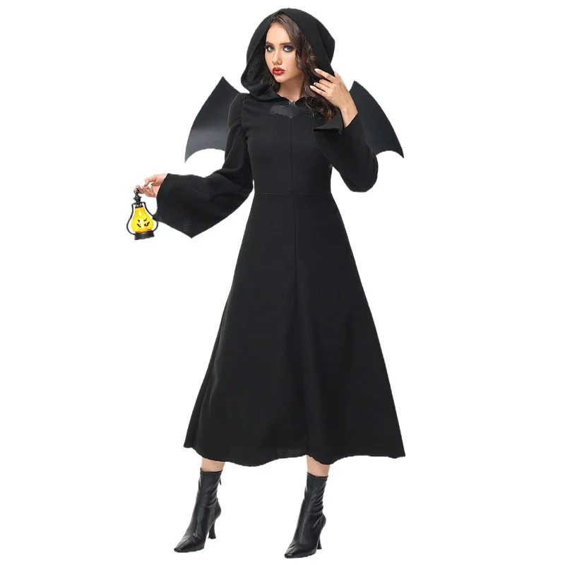 Black Witch Robe Skirt with Bat Wings Halloween Costume Cosplay Role-playing Party Seductive Women's Traditional Chinese Ethn...
Black Witch Robe Skirt with Bat Wings Halloween Costume Cosplay Role-playing Party Seductive Women's Traditional Chinese Ethn...