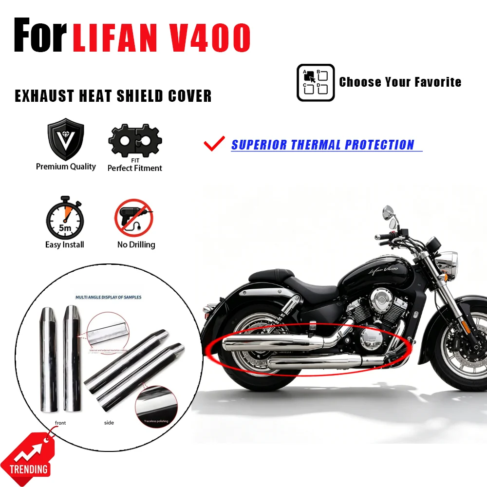 For Lifan V400 Motorcycle Exhaust Heat Shield 304 Stainless Steel Anti-scald Guard Accesorios Moto Escape Moto Parts
For Lifan V400 Motorcycle Exhaust Heat Shield 304 Stainless Steel Anti-scald Guard Accesorios Moto Escape Moto Parts
