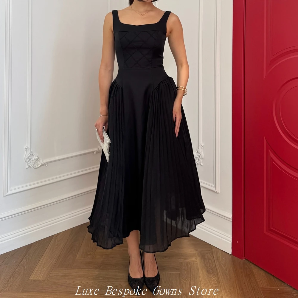 Women's A-line Evening Dresses Tea-length Scoop-neck Sleeveless Prom Dresses Simple Fashion Draped Backless Customized Gowns
Women's A-line Evening Dresses Tea-length Scoop-neck Sleeveless Prom Dresses Simple Fashion Draped Backless Customized Gowns