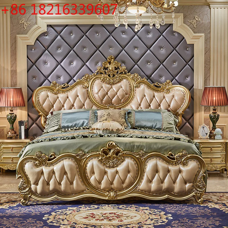 European leather 1.8 meters aristocratic top gifter bedroom villa widened bed solid wood wedding double 2.2 meters furniture
European leather 1.8 meters aristocratic top gifter bedroom villa widened bed solid wood wedding double 2.2 meters furniture