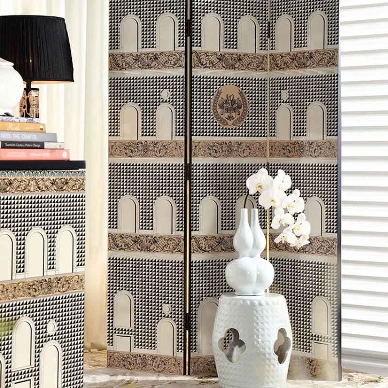 Medieval retro black and white plaid screen living room bedroom partition foldable entrance entrance
Medieval retro black and white plaid screen living room bedroom partition foldable entrance entrance