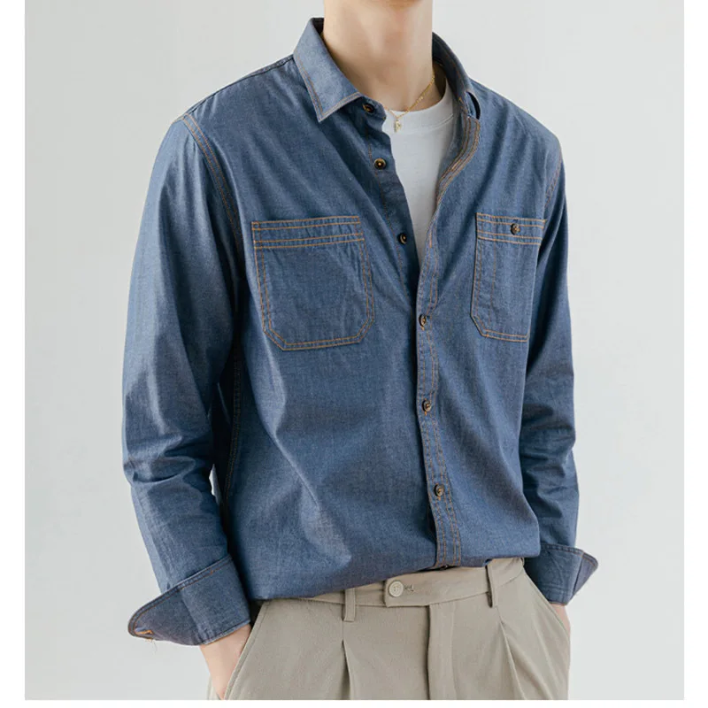 Double Pocket Denim Shirt 2026 Spring New Men's Long-sleeved Shirt Jacket Trend Retro Style
Double Pocket Denim Shirt 2026 Spring New Men's Long-sleeved Shirt Jacket Trend Retro Style