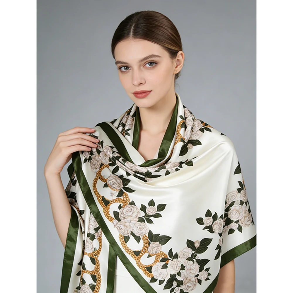 1 pc 90cm large square scarf shawl new silk scarf women's fashion versatile square scarf Korean version neck protection scarf
1 pc 90cm large square scarf shawl new silk scarf women's fashion versatile square scarf Korean version neck protection scarf