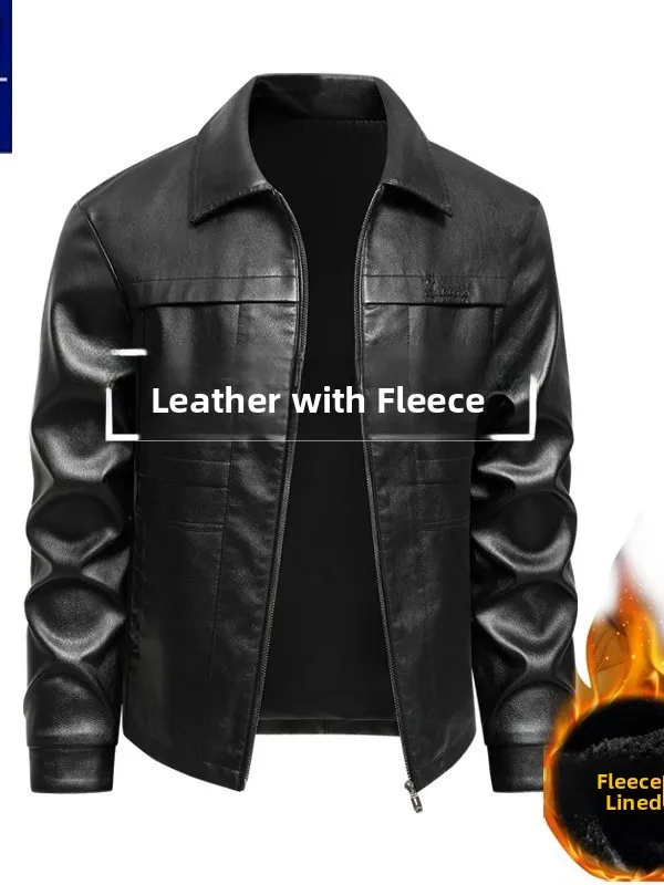 Men's Genuine Leather Jacket Slim Fit Fleece Lined Thickened Biker Coat Korean Style Casual Fashion Spring Autumn Outerwear
Men's Genuine Leather Jacket Slim Fit Fleece Lined Thickened Biker Coat Korean Style Casual Fashion Spring Autumn Outerwear