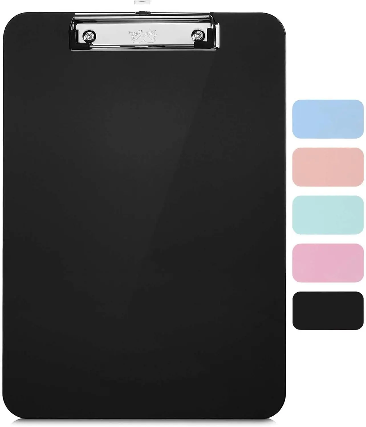 Plastic Clipboard, Letter Size, Black, Low-Profile Metal Clip with Retractable Hanging Hole
Plastic Clipboard, Letter Size, Black, Low-Profile Metal Clip with Retractable Hanging Hole