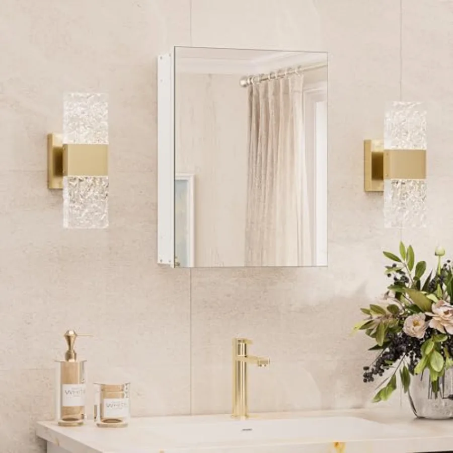 14 x 18 Medicine Cabinet, Aluminum Mirror Medicine Cabinet Wall Mounted or Recessed with Stepless Adjustable Amply Storage
14 x 18 Medicine Cabinet, Aluminum Mirror Medicine Cabinet Wall Mounted or Recessed with Stepless Adjustable Amply Storage