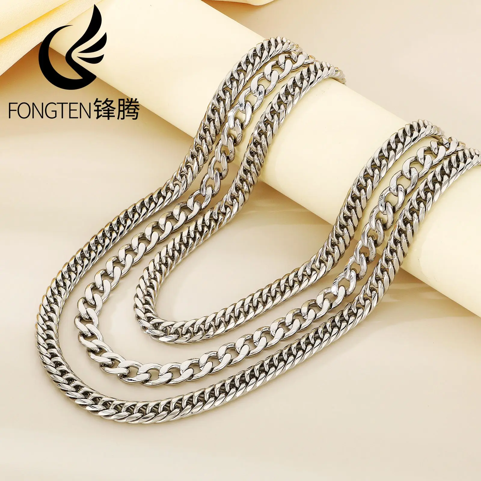 Fongten Hip Hop Stacked Men's Stainless Steel Cuban Chain Advanced Generous Punk Necklace Simple Lines Fashion Jewelry Banquet
Fongten Hip Hop Stacked Men's Stainless Steel Cuban Chain Advanced Generous Punk Necklace Simple Lines Fashion Jewelry Banquet