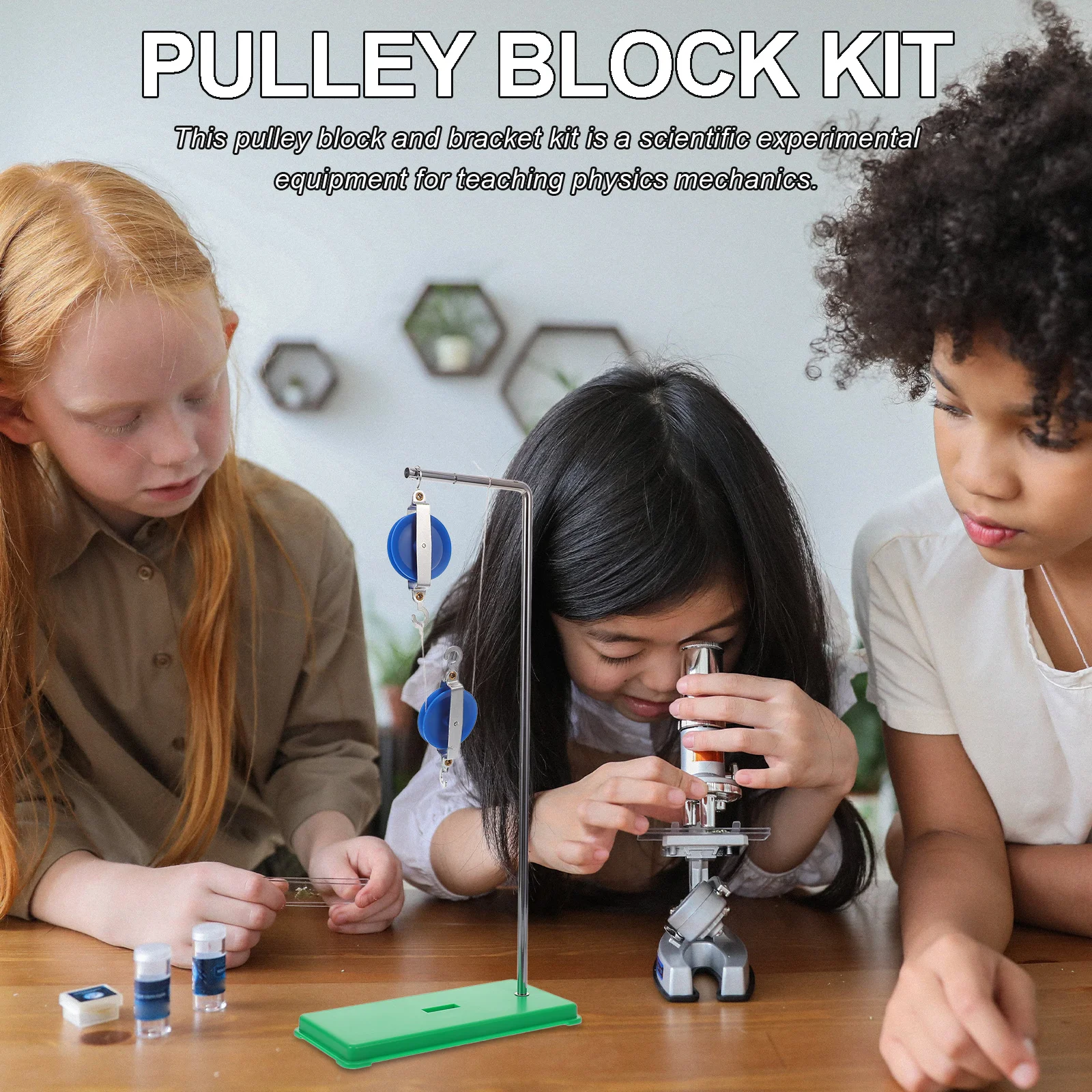 1Set Pulley Block and Bracket Physics Teaching Kit Experimental Accessories for Mechanical Forces Study ABS Iron
1Set Pulley Block and Bracket Physics Teaching Kit Experimental Accessories for Mechanical Forces Study ABS Iron