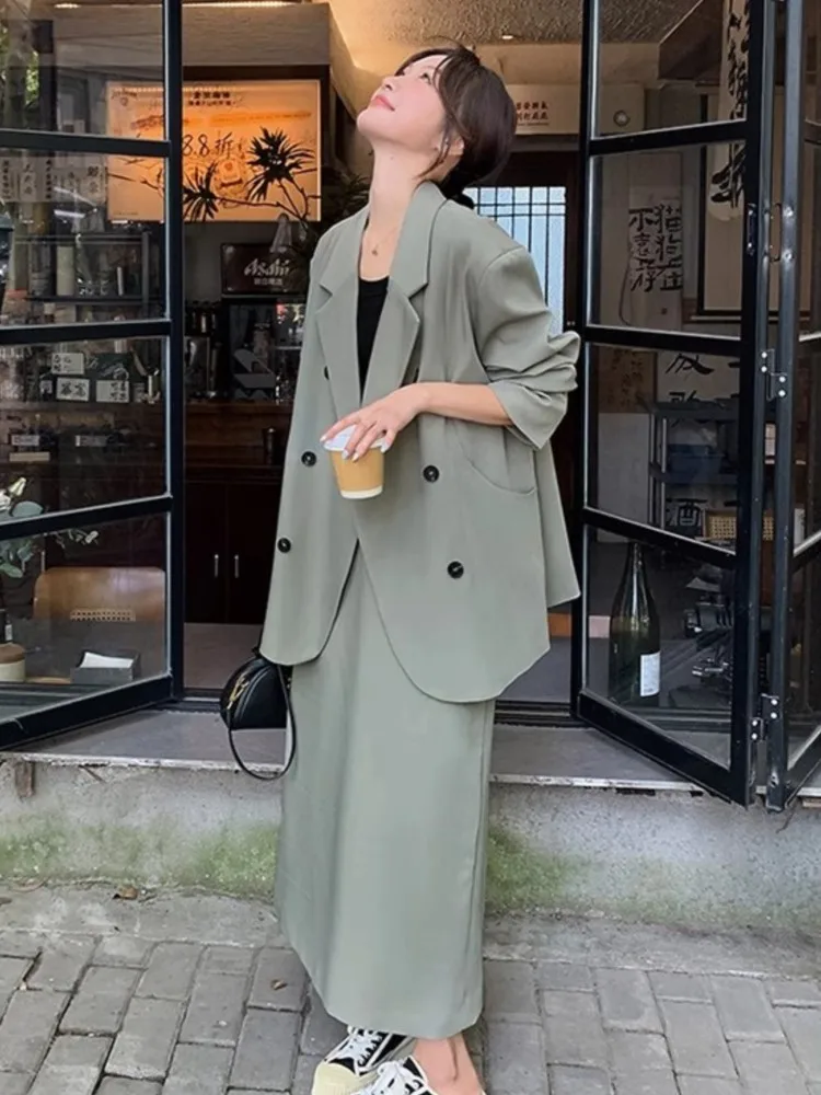 Autumn Winter 2025 Korean Casual Suits for Women Elegant Loose Blazer and A-line Skirt Two Piece Set Female Office Lady Clothing
Autumn Winter 2025 Korean Casual Suits for Women Elegant Loose Blazer and A-line Skirt Two Piece Set Female Office Lady Clothing