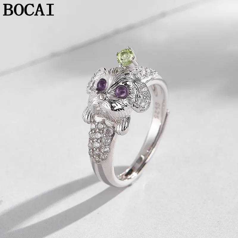 S925 Silver Jewelry Luxurious And Exquisite Full Of Diamonds Amethyst Cute Little Dog Engagement Ring Women's Selected Gift
S925 Silver Jewelry Luxurious And Exquisite Full Of Diamonds Amethyst Cute Little Dog Engagement Ring Women's Selected Gift