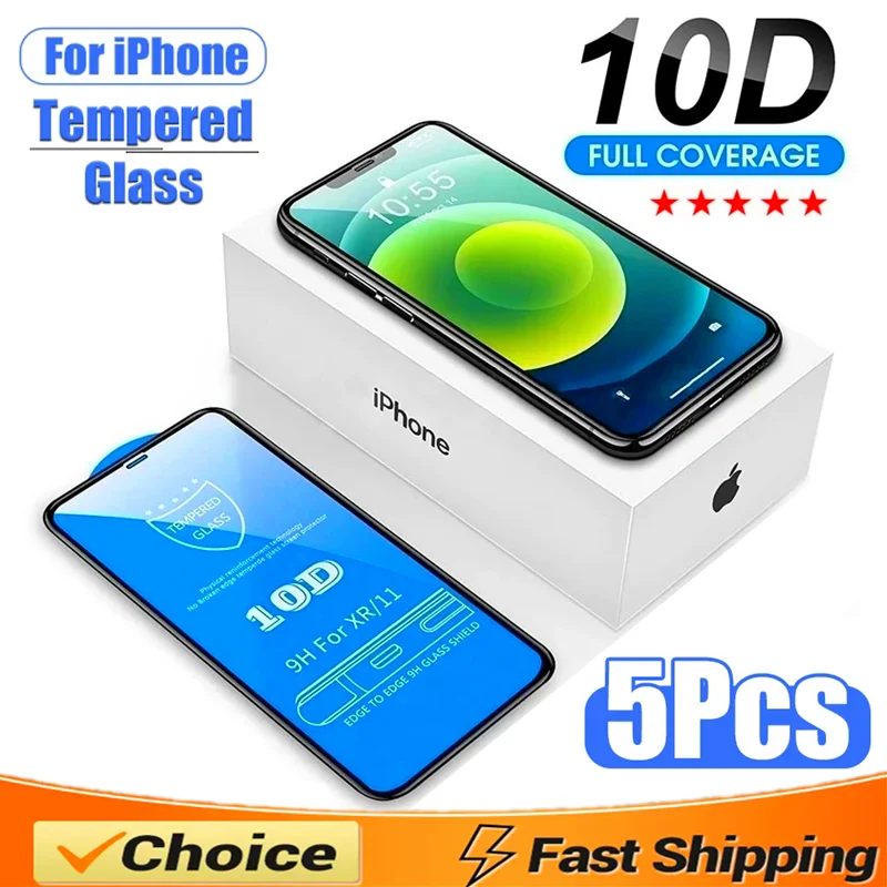 5Pcs 10D Full Cover Screen Protector For iPhone 15 14 13 11 12 16 Pro Max Mini 7 8 Plus Tempered Glass For iPhone 16 XR X XS MAX
5Pcs 10D Full Cover Screen Protector For iPhone 15 14 13 11 12 16 Pro Max Mini 7 8 Plus Tempered Glass For iPhone 16 XR X XS MAX