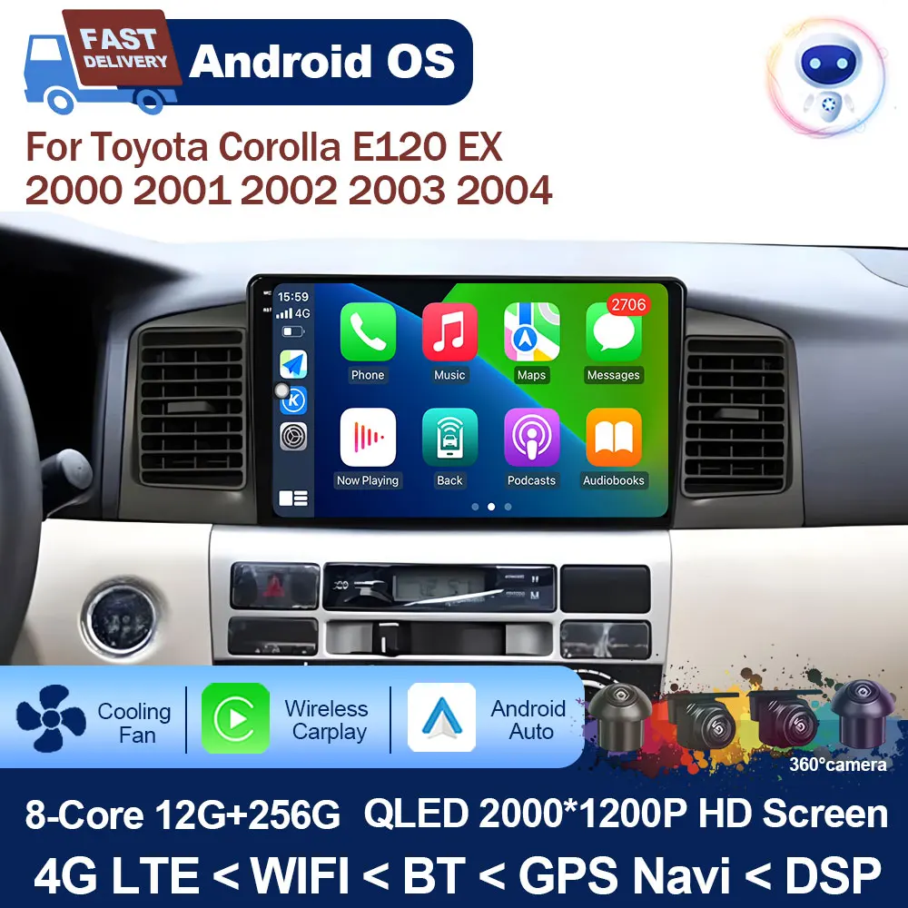 9-дюймовый автомобильный радиоприемник Android для Toyota Corolla E120 2001-2004 мультимедийный стереоплеер беспроводной Carplay GPS Navi WiFi BT головное устройство
9-дюймовый автомобильный радиоприемник Android для Toyota Corolla E120 2001-2004 мультимедийный стереоплеер беспроводной Carplay GPS Navi WiFi BT головное устройство