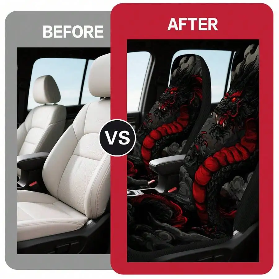 Red Dragon Car Seat Covers Set For Front Two Seats Universal Fit Durable Stylish Design
Red Dragon Car Seat Covers Set For Front Two Seats Universal Fit Durable Stylish Design