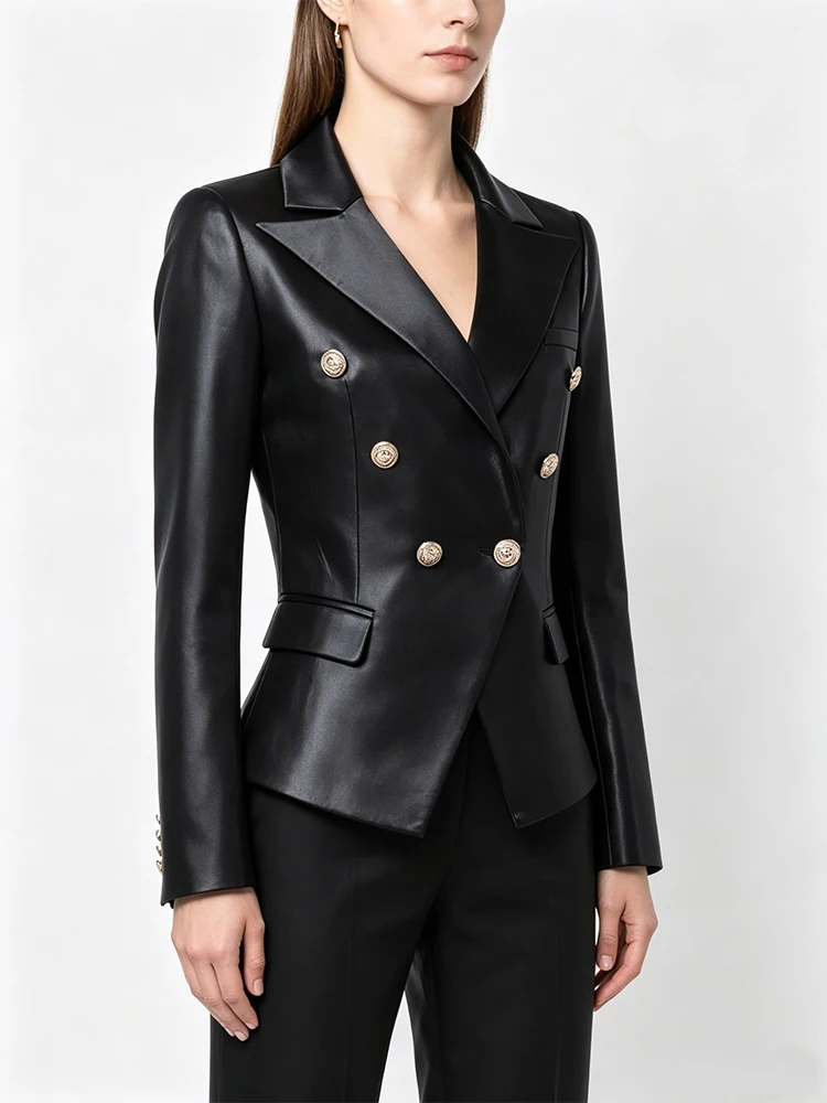 HIGH STREET Newest Baroque Fashion 2026 Designer Blazer Jacket Women's Lion Metal Buttons Faux Leather Blazer Outer Coat
HIGH STREET Newest Baroque Fashion 2026 Designer Blazer Jacket Women's Lion Metal Buttons Faux Leather Blazer Outer Coat
