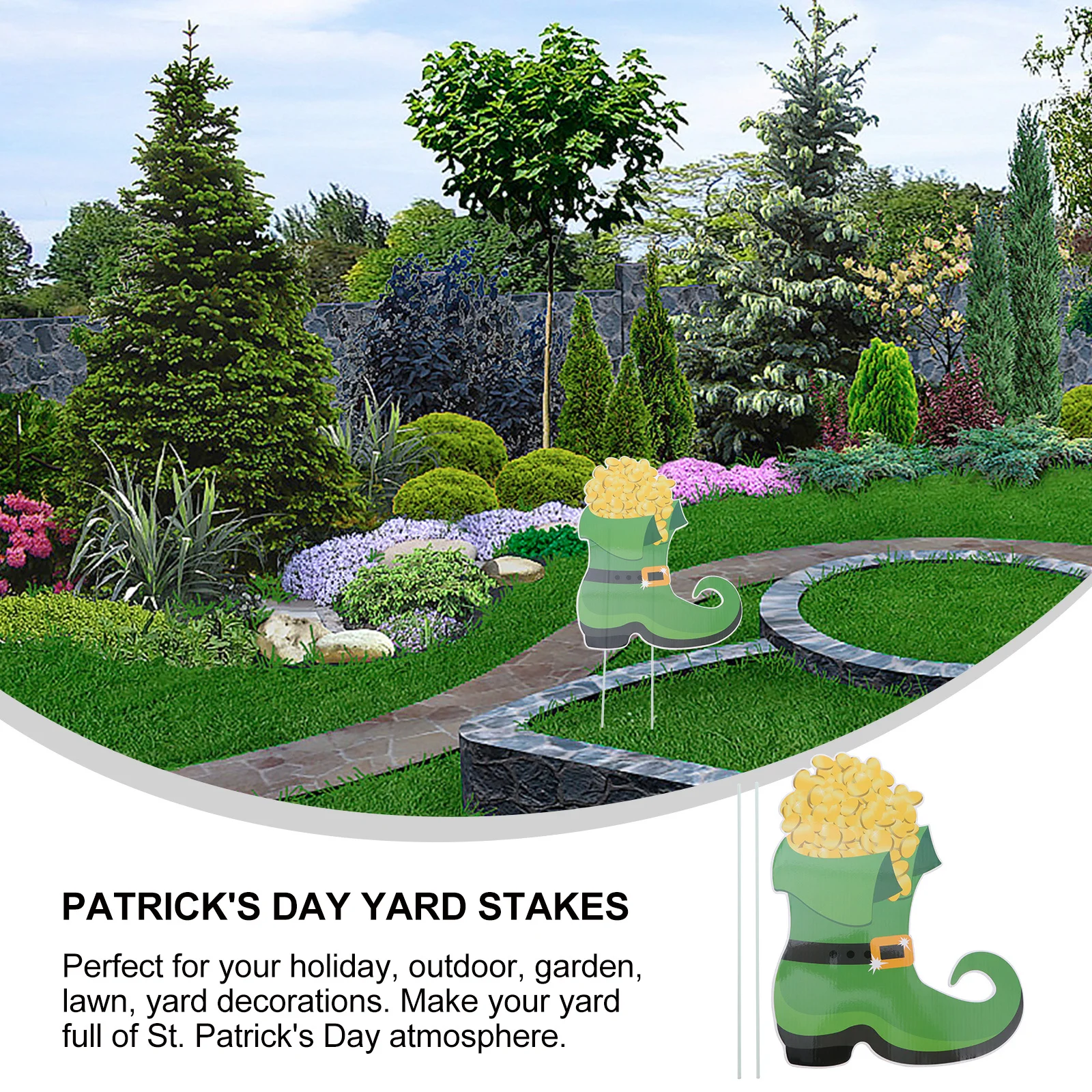 St Patrick's Day Yard Sign Boot Outdoor Lawn Stake Garden Festival Decoration Durable Material Realistic Texture Yard Stake
St Patrick's Day Yard Sign Boot Outdoor Lawn Stake Garden Festival Decoration Durable Material Realistic Texture Yard Stake