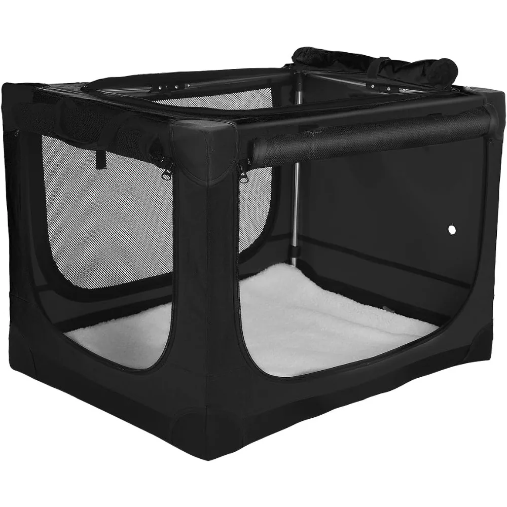 42-Inch Collapsible Travel Dog Crate, Portable 4-Door Soft Kennel for Medium to Large Dogs, Chew-Proof Mesh Windows, Indoor/Outd
42-Inch Collapsible Travel Dog Crate, Portable 4-Door Soft Kennel for Medium to Large Dogs, Chew-Proof Mesh Windows, Indoor/Outd
