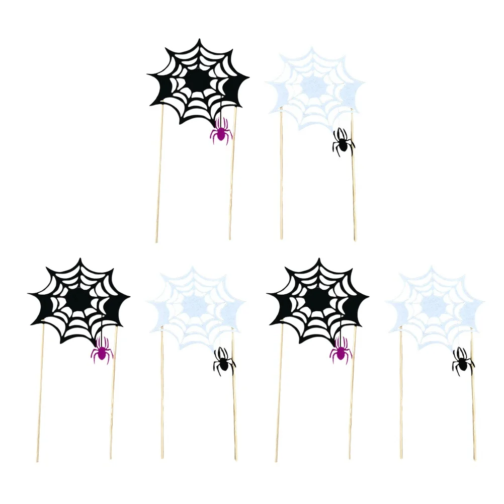 6Pcs Halloween Spider Web Cake Toppers Black White Funny Dessert Picks for Party Festival Gathering Decoration
6Pcs Halloween Spider Web Cake Toppers Black White Funny Dessert Picks for Party Festival Gathering Decoration
