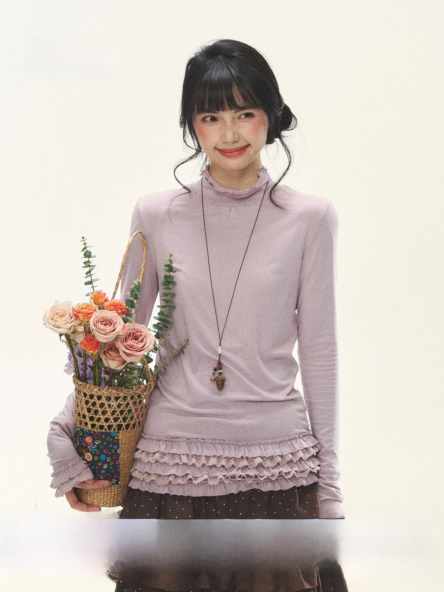 Holid Map "Mis Purple Ripple" Vintage f High Collar Lace Trim Long Sve Knitted Base irt Women's Faion Spring 2026
Holid Map "Mis Purple Ripple" Vintage f High Collar Lace Trim Long Sve Knitted Base irt Women's Faion Spring 2026