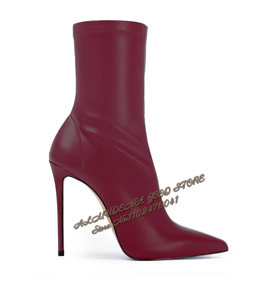 ALMUDENA винно-красные, черные эластичные матовые ботильоны на шпильке, ботильоны с острым носком, эластичные облегающие модельные туфли
ALMUDENA винно-красные, черные эластичные матовые ботильоны на шпильке, ботильоны с острым носком, эластичные облегающие модельные туфли