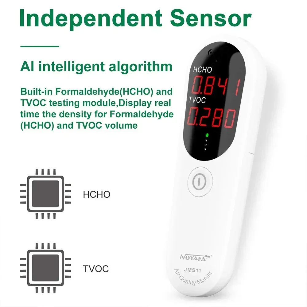 NOYAFA Air Monitor Tester JMS11 HCHO TVOC Air Quality Detector Gas Formaldehyde Test Indoor Pollution Meter For Car Home Office
NOYAFA Air Monitor Tester JMS11 HCHO TVOC Air Quality Detector Gas Formaldehyde Test Indoor Pollution Meter For Car Home Office