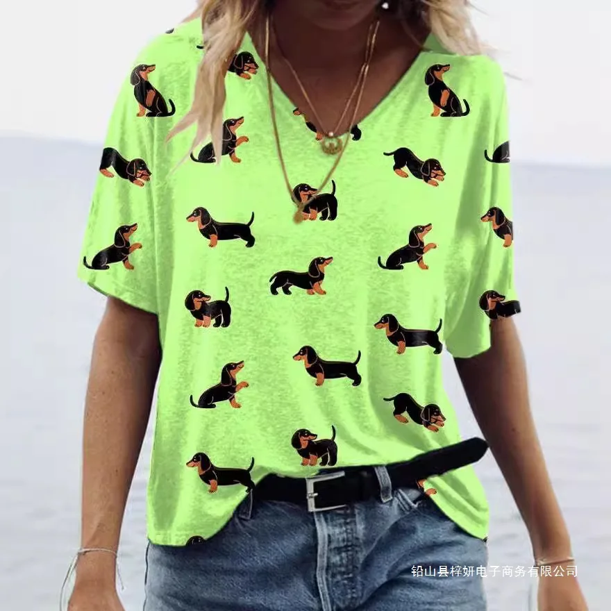 2025 European and American new women's V-neck short sleeved animal 3D printed T-shirt slimming versatile casual women's top
2025 European and American new women's V-neck short sleeved animal 3D printed T-shirt slimming versatile casual women's top