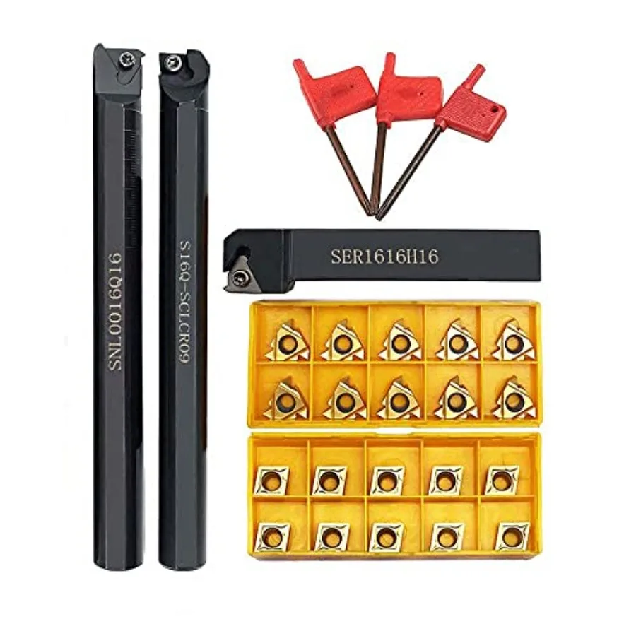 GBJ 95 degree S16Q-SCLCR09 5/8" Internal Turning Boring Bar with 10pcs CCMT32.51 Turning inserts 16ER AG60 External carbide thr
GBJ 95 degree S16Q-SCLCR09 5/8" Internal Turning Boring Bar with 10pcs CCMT32.51 Turning inserts 16ER AG60 External carbide thr
